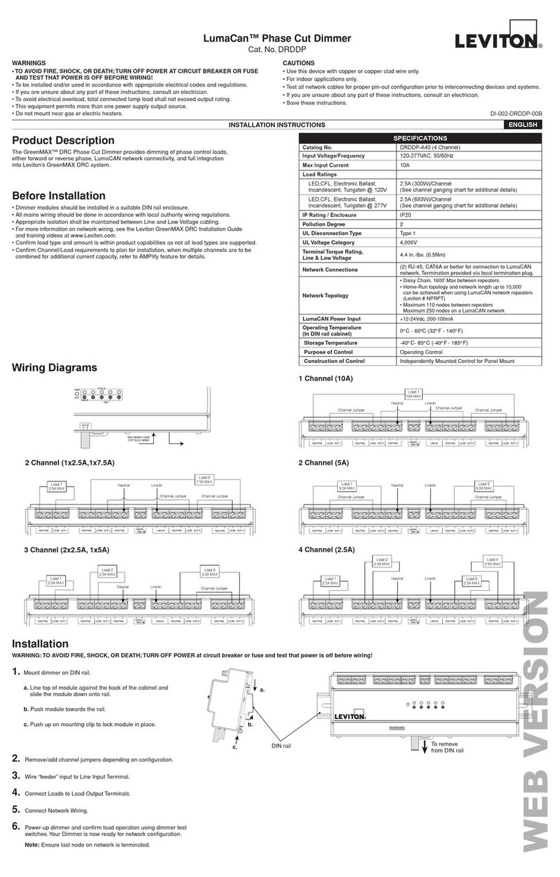 Leviton LumaCan DRDDP installation instructions