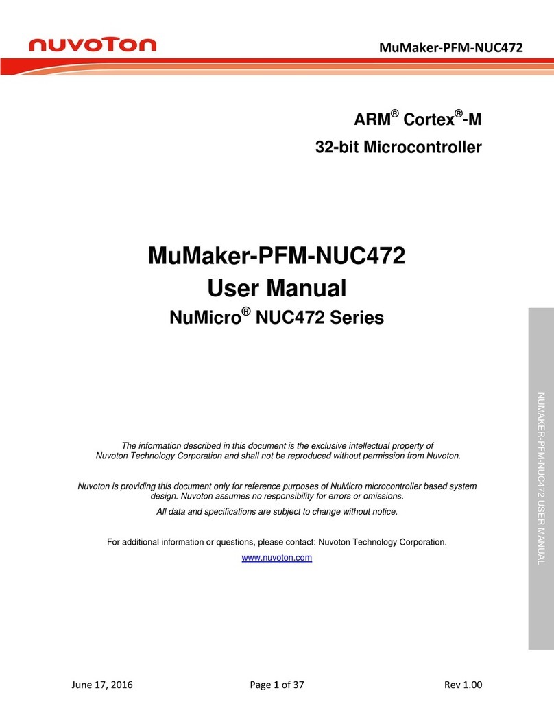 Nuvoton ARM Cortex-M NuMicro NUC472 Series User manual Nuvoton ARM Cortex-M NuMicro NUC472 Series User manual