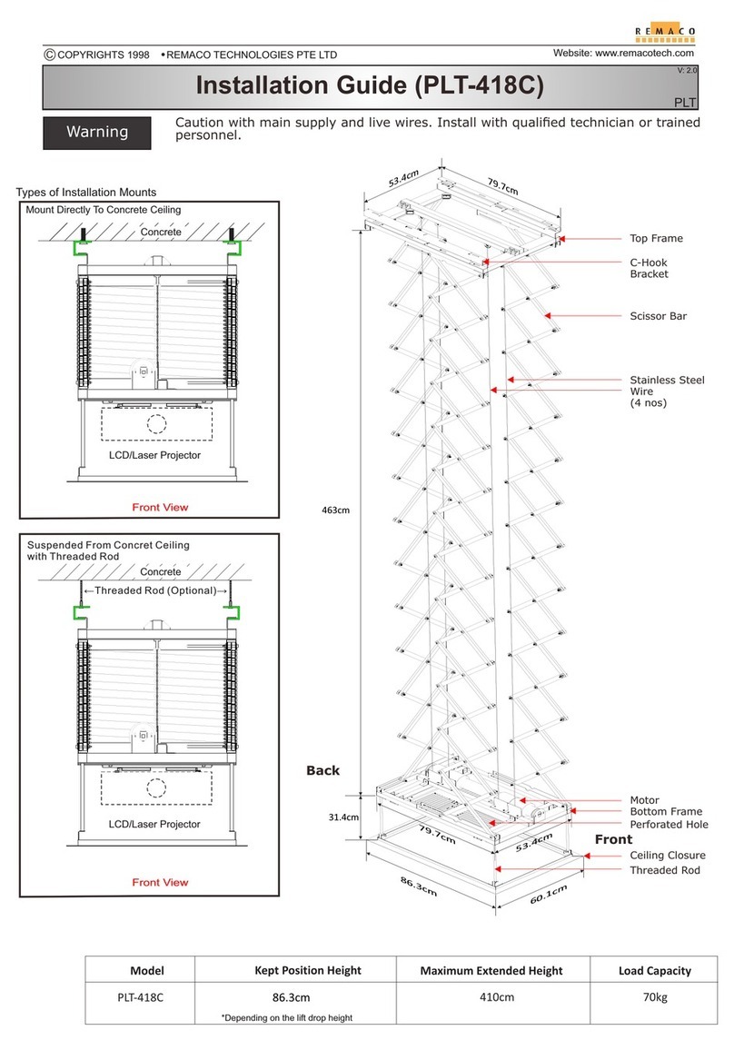REMACO TECHNOLOGIES PLT-418C installation guide