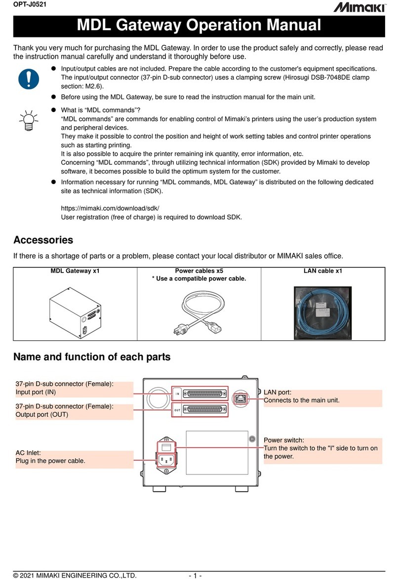 MIMAKI MDL Operation manual