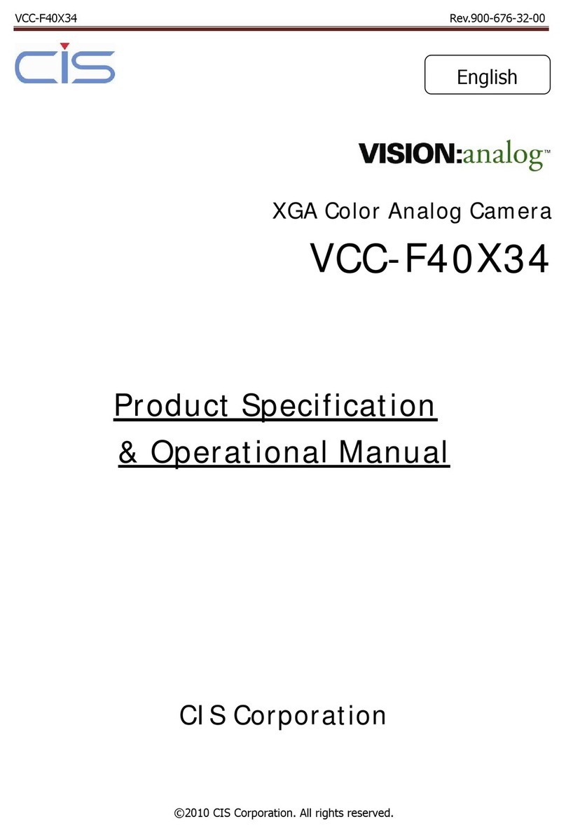 CIS VISION analog VCC-F40X34 Product specification & operational manual