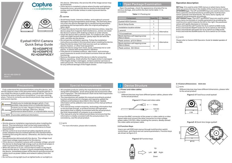 Capture advance R2-HD2MPEYE Quick setup guide