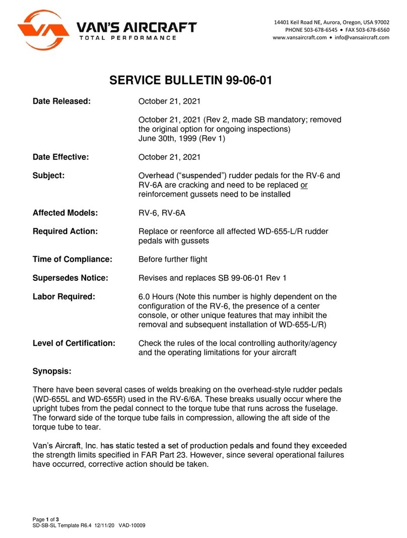 Van's Aircraft RV-6 Service bulletin