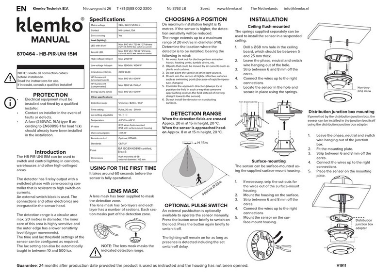klemko HB-PIR-UNI 15M manual