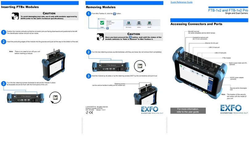 EXFO FTB 1v2 Quick reference guide