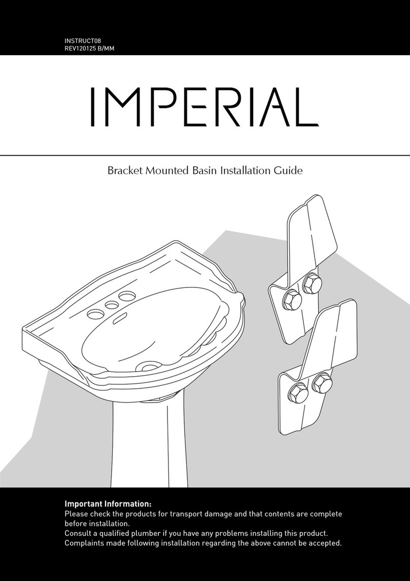 Imperial Bracket Mounted Basin installation guide Imperial Bracket Mounted Basin installation guide