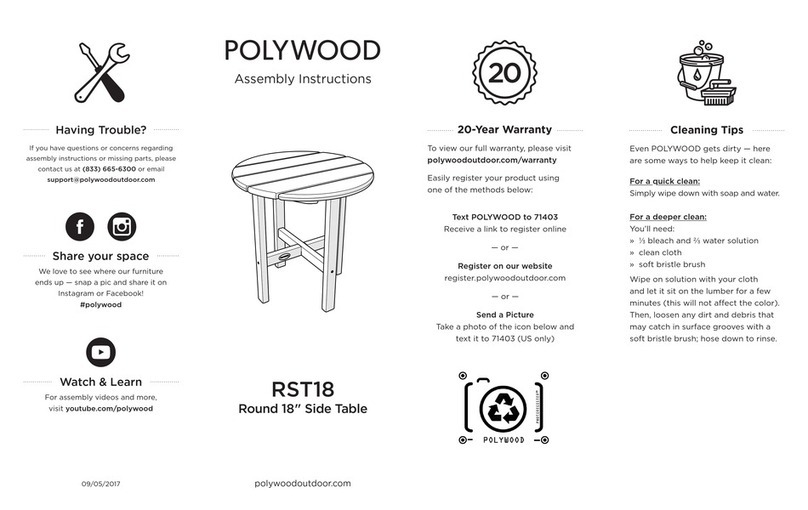 Polywood RST18 Assembly instructions