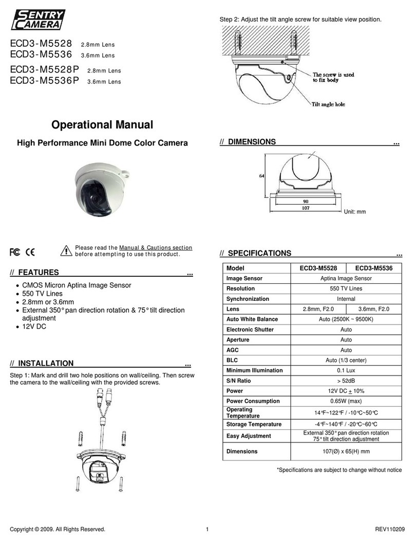 Sentry Camera ECD3-M5528 Quick start guide