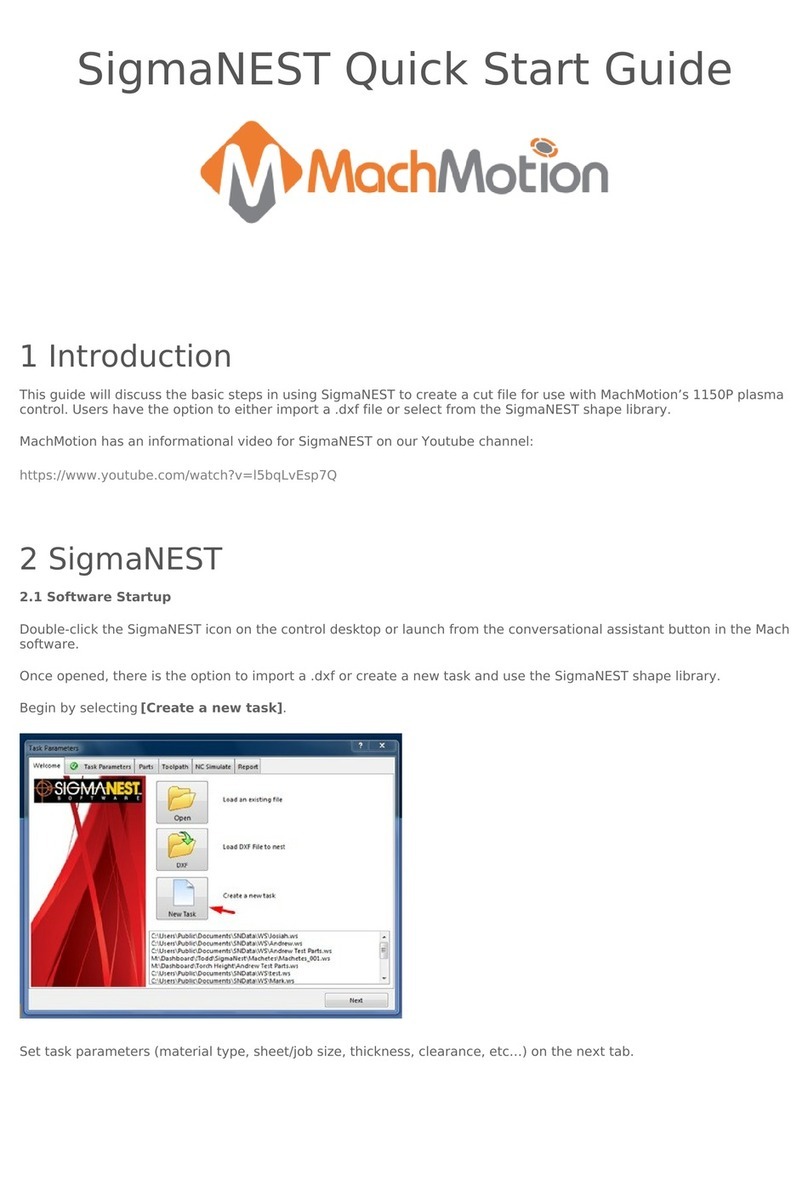 MachMotion SigmaNEST quick start guide MachMotion SigmaNEST quick start guide