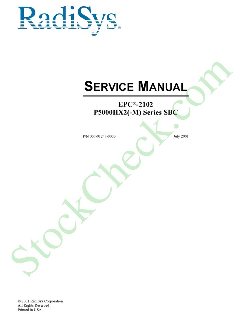 RadiSys EPC-2102 P5000HX2 Series Service manual