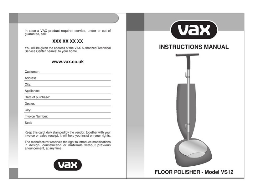 Vax VS12 instruction manual