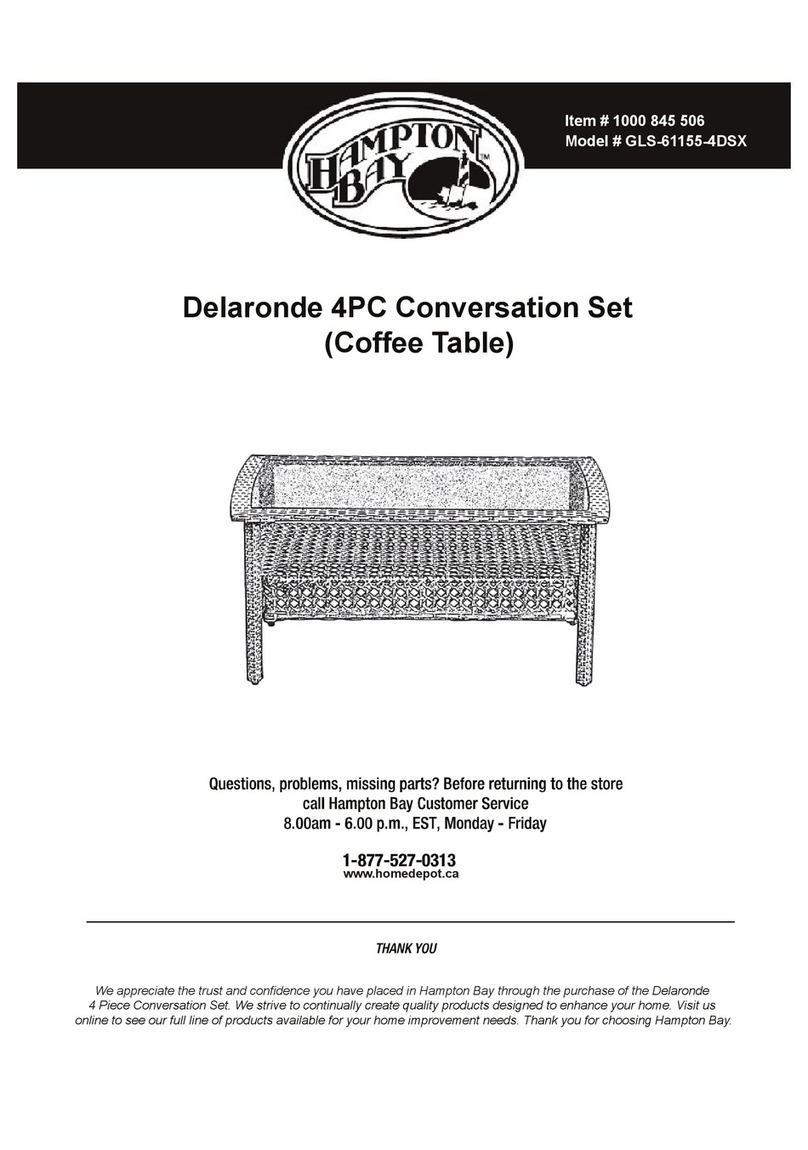 HAMPTON BAY Delaronde 4 Piece Conversation Set... Assembly instructions