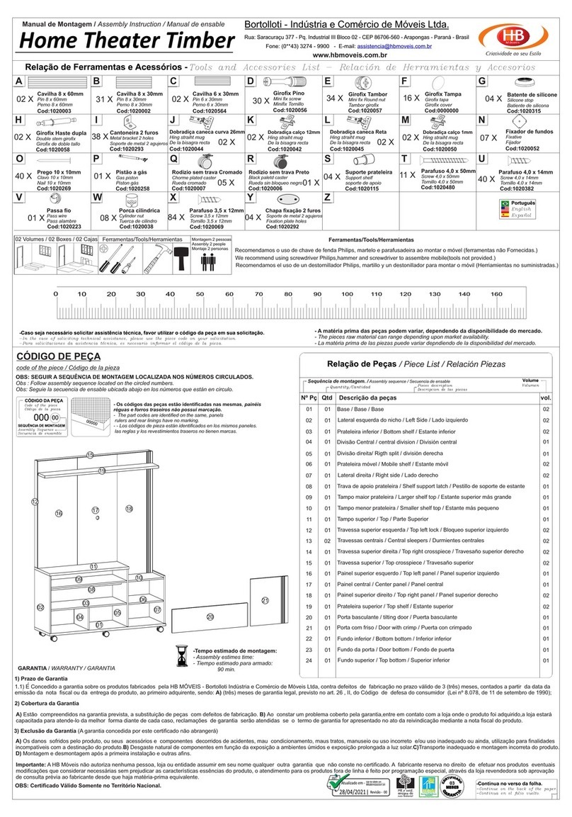 HB Moveis Home Theater Timber Assembly instruction HB Moveis Home Theater Timber Assembly instruction