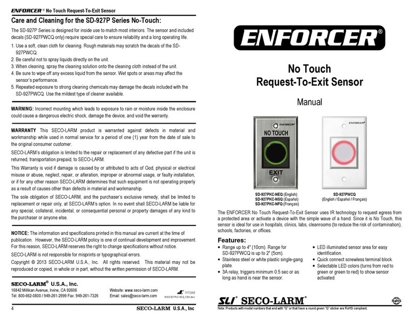 SECO-LARM Enforcer SD-927PKC-NEQ manual
