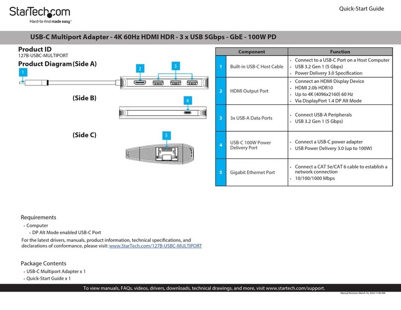 StarTech.com 127B-USBC-MULTIPORT User manual