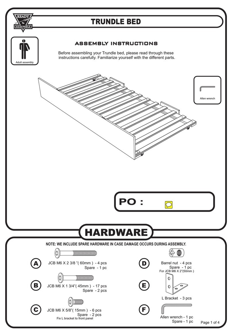 READY To ASSEMBLE TRUNDLE BED User manual