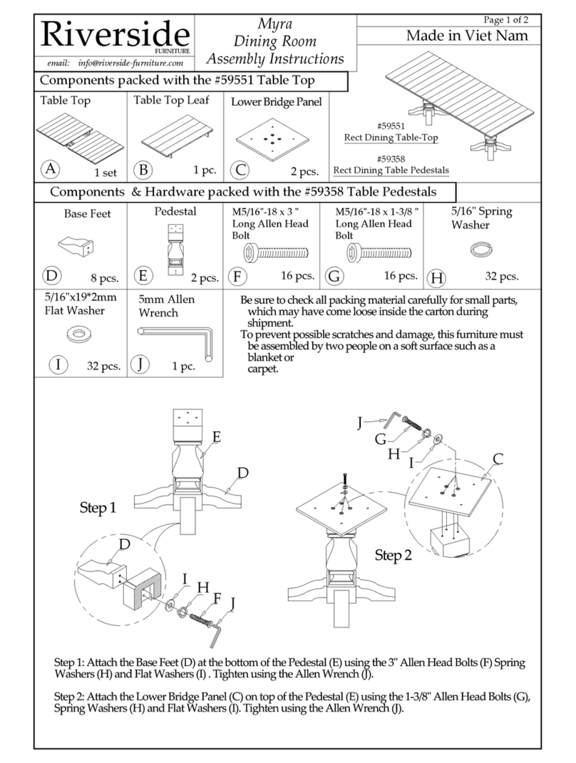 Riverside Furniture Myra Assembly instructions Riverside Furniture Myra Assembly instructions