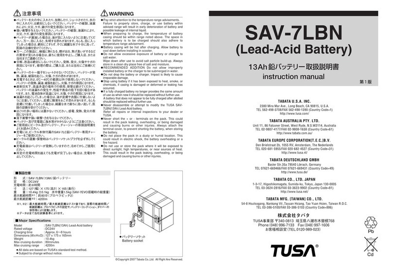 Tusa SAV-7LBN instruction manual