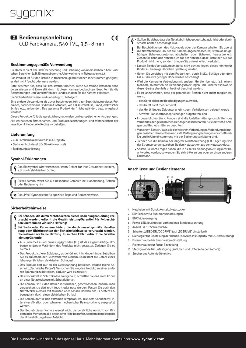Sygonix 540 TVL operating instructions