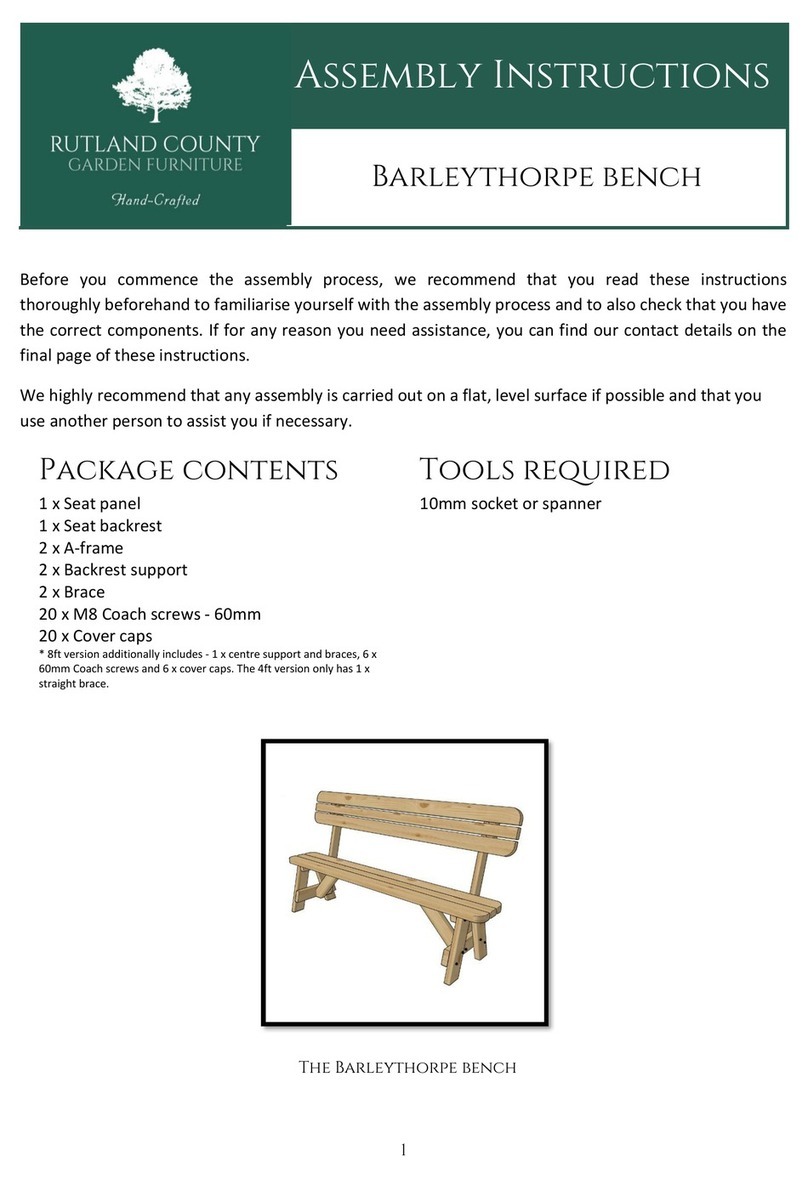 Rutland County Garden Furniture Barleythorpe bench Assembly instructions Rutland County Garden Furniture Barleythorpe bench Assembly instructions