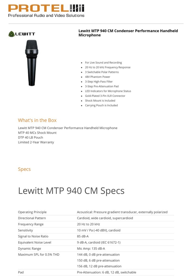 Protel Lewitt MTP 940 CM manual