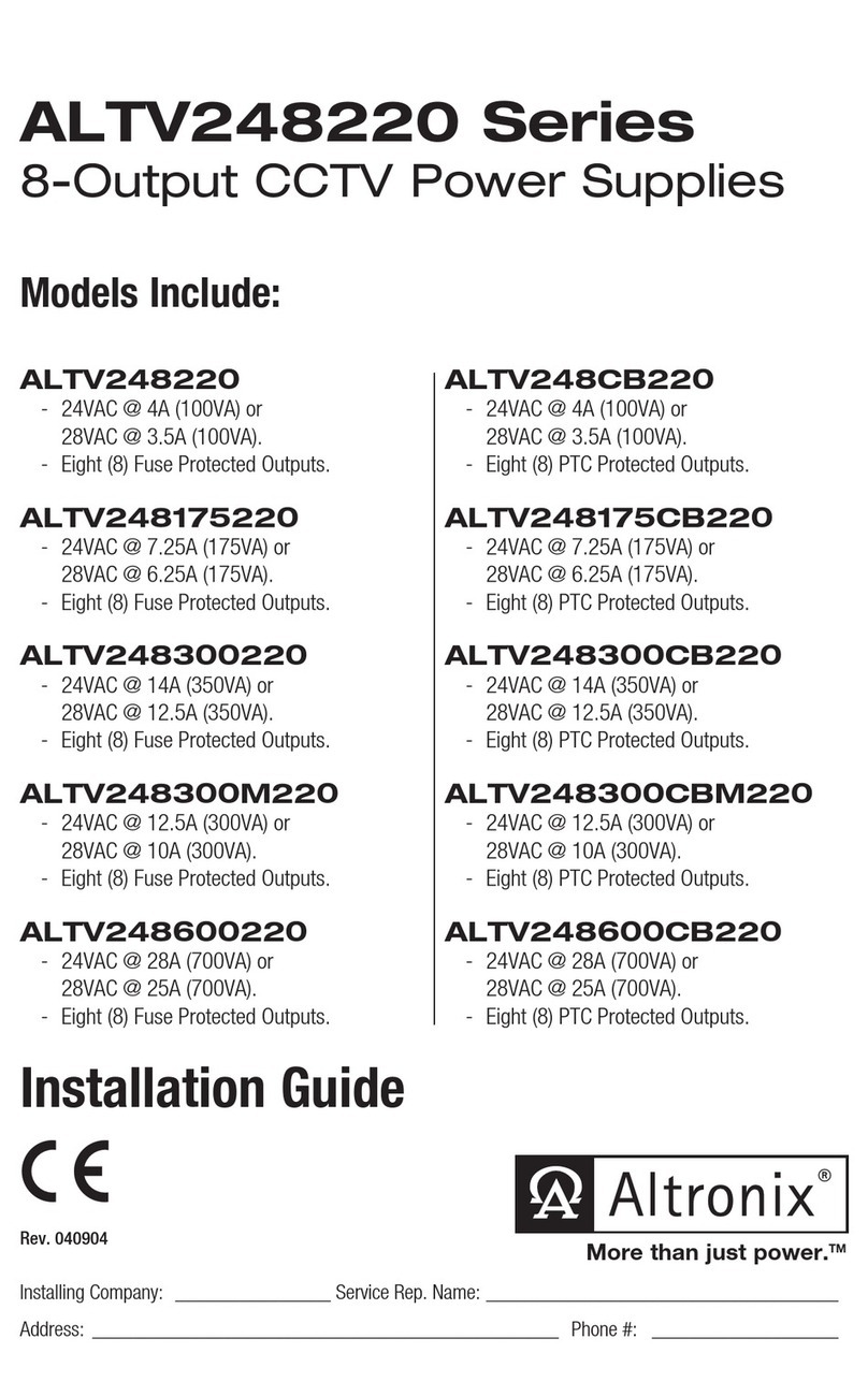 Altronix ALTV248220 Series User manual