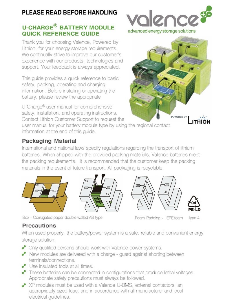 Lithion Valence U-CHARGE XP Series Quick reference guide