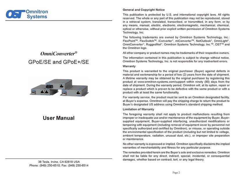 Omnitron Systems OmniConverter GPoE/SE User manual