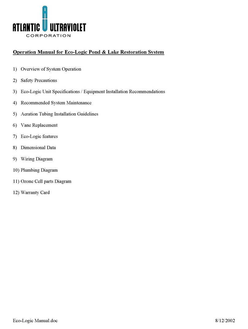 Atlantic Ultraviolet Eco-Logic Operation manual