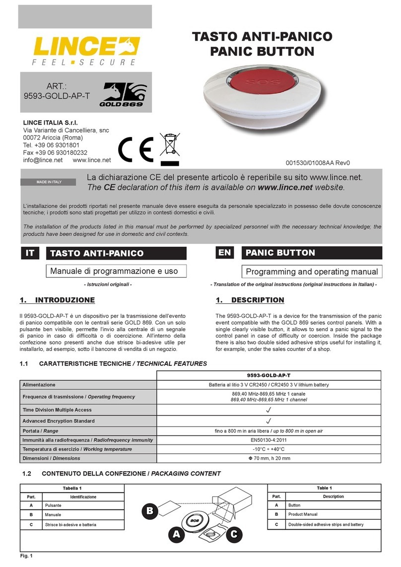Lince 9593-GOLD-AP-T quick start guide