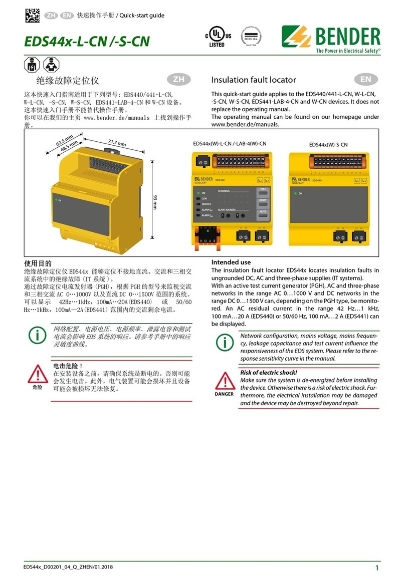Bender EDS440-L-CN quick start guide
