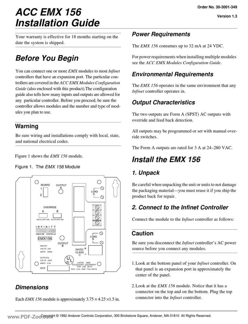 Andover Controls ACC EMX 156 installation guide