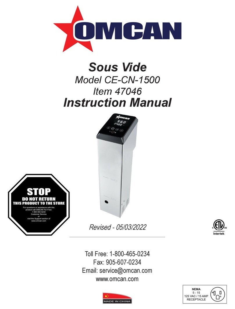 Omcan Sous Vide CE-CN-1500 instruction manual Omcan Sous Vide CE-CN-1500 instruction manual