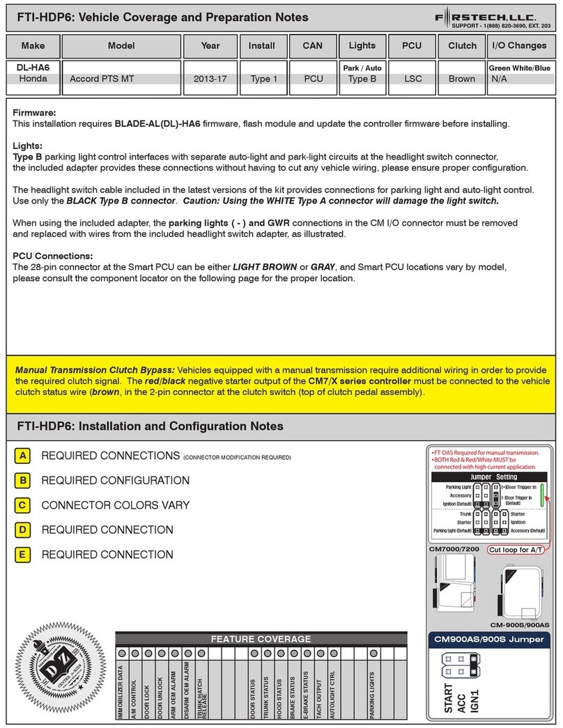 Firstech FTI-HDP6 Operating instructions