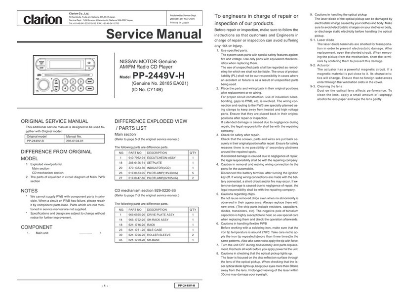 Clarion PP-2449V-H User manual Clarion PP-2449V-H User manual