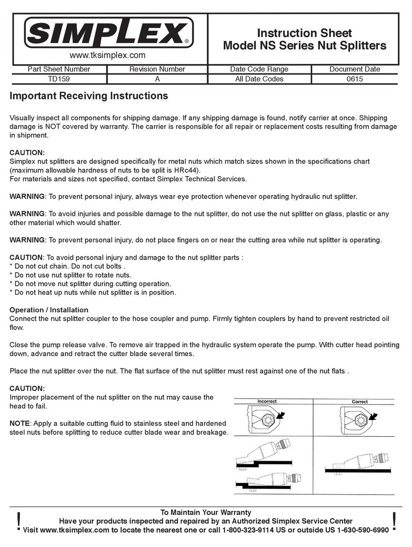 Simplex NS Series instruction sheet