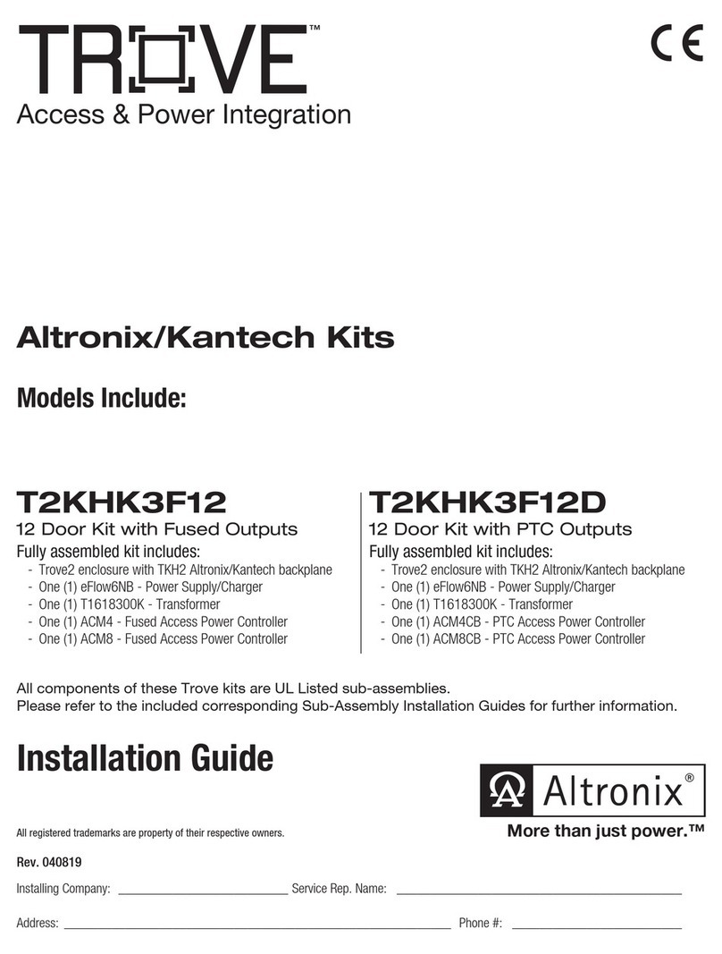 Altronix TROVE T2KHK3F12 User manual