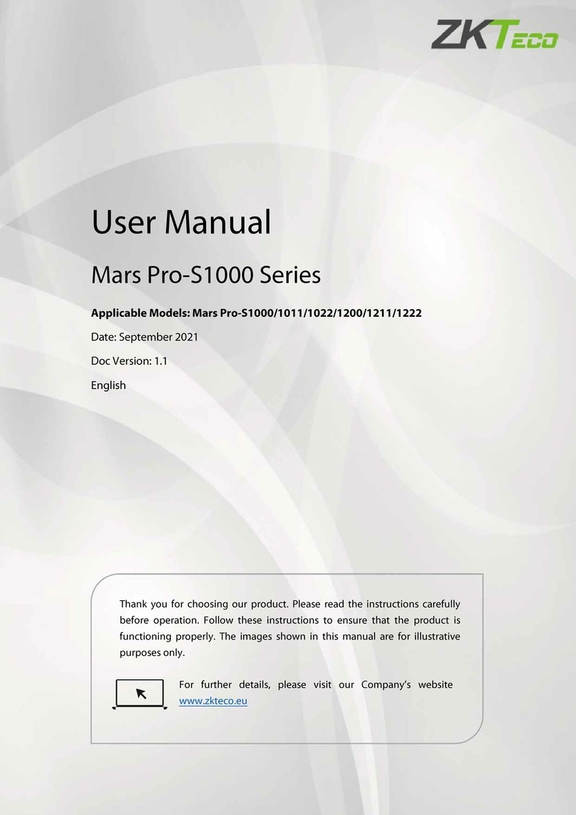 ZKTeco Mars Pro-S1000 User manual