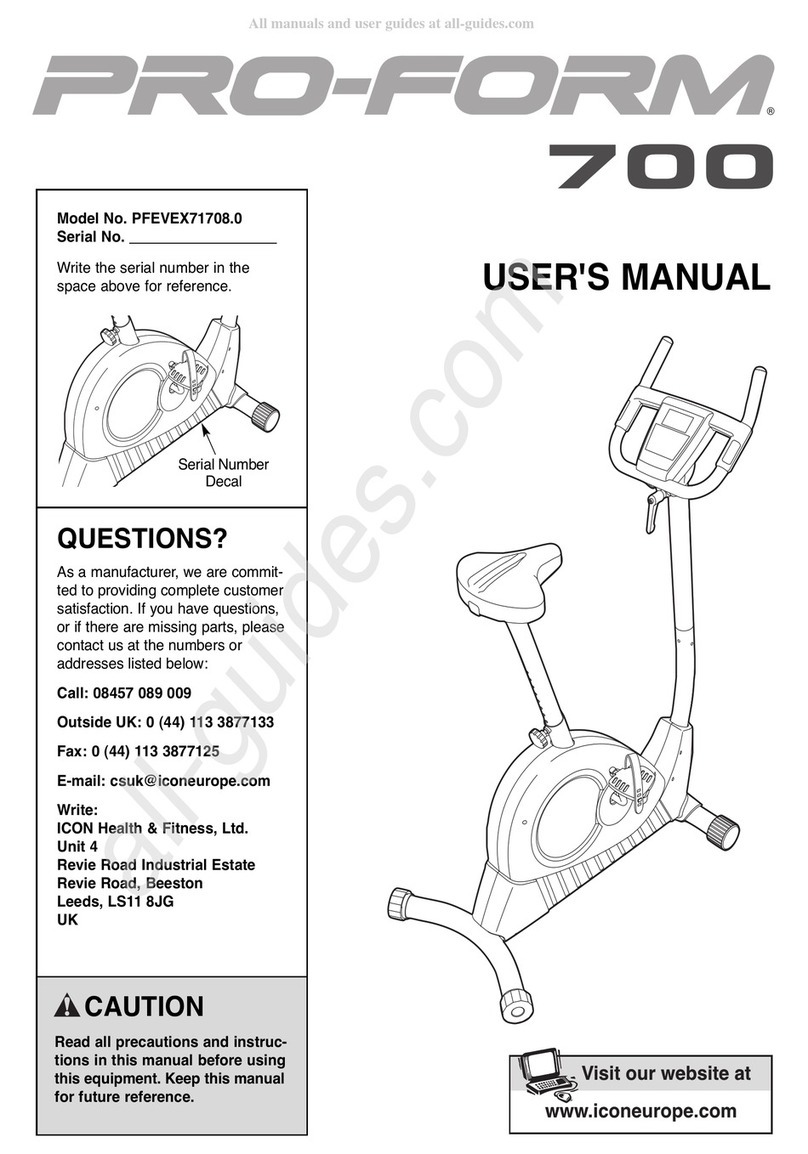 Pro-Form 700 Cardio CrossTrainer User manual