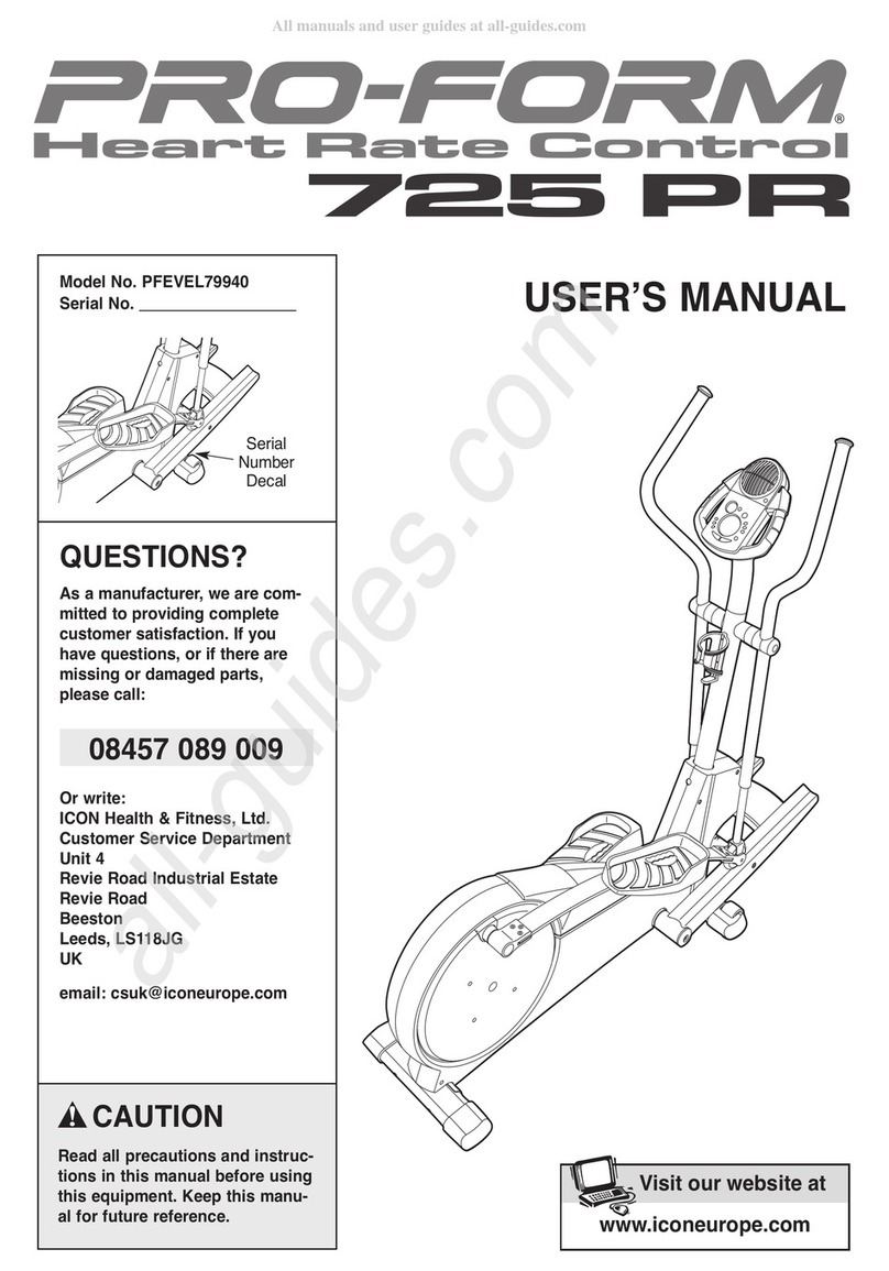 Pro-Form 725 Pr Elliptical User manual