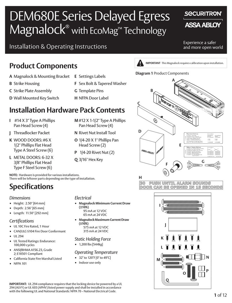 Assa Abloy SECURITRON DEM680E Series Installation & operating instructions