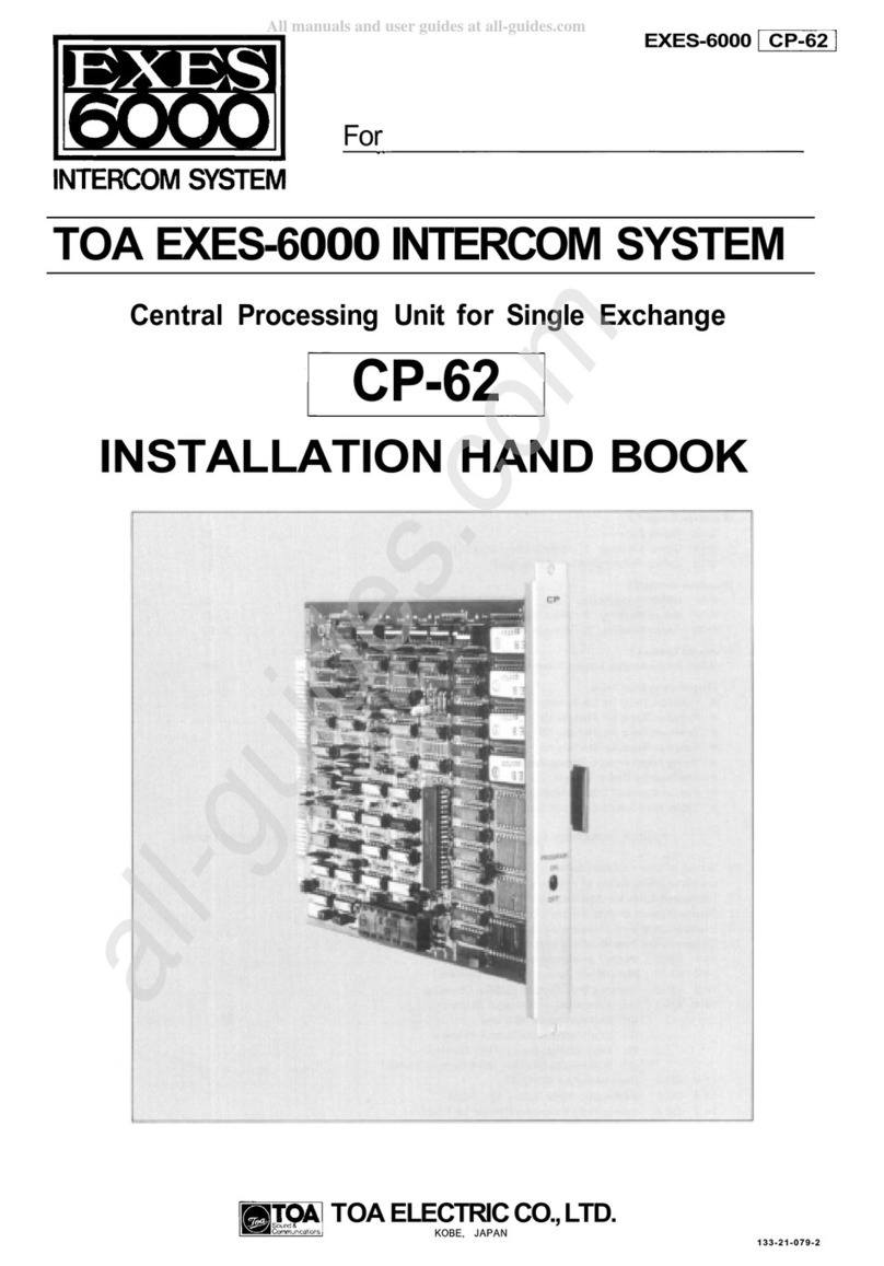 Toa EXES-6000 CP-62 System manual