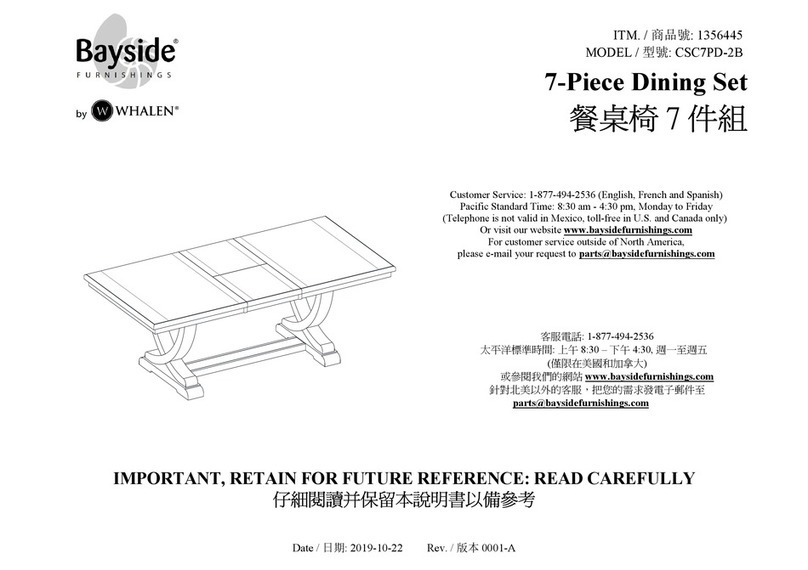 Whalen Bayside Furnishings CSC7PD-2B User manual Whalen Bayside Furnishings CSC7PD-2B User manual