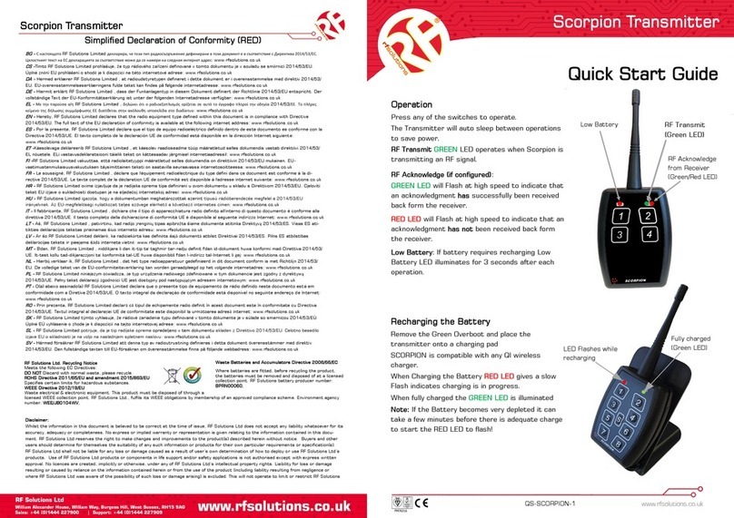 RF SOLUTIONS Scorpion quick start guide
