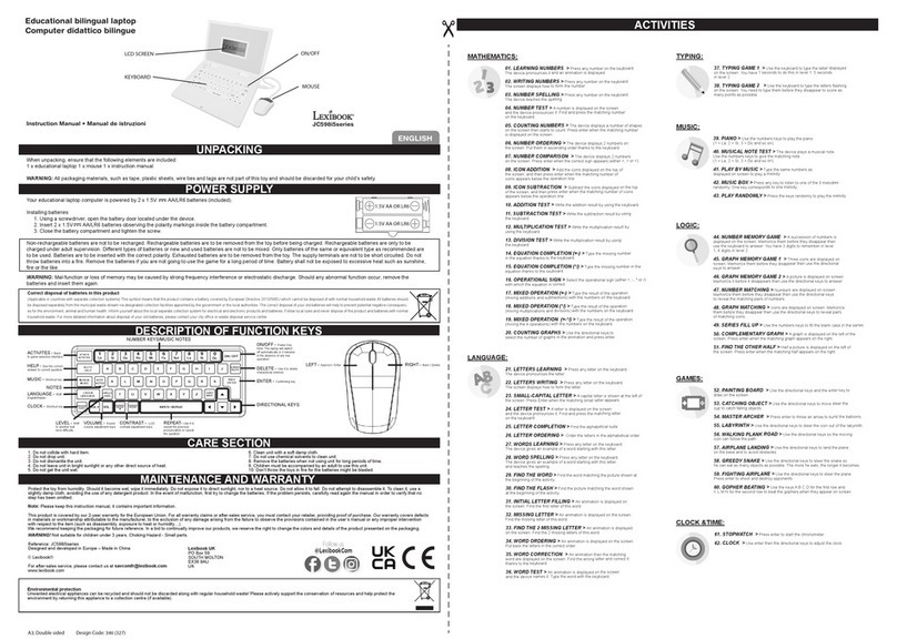 LEXIBOOK JC598i5 Series instruction manual