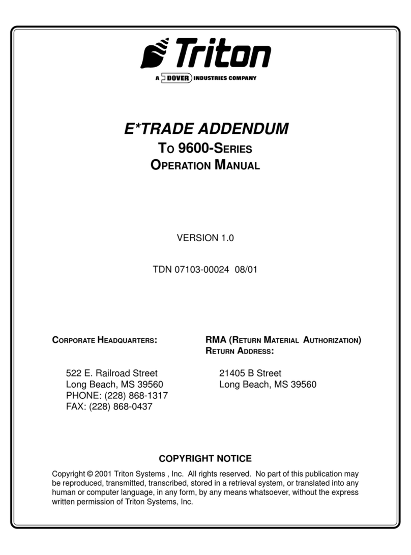Dover Triton 9600 Series Operation manual