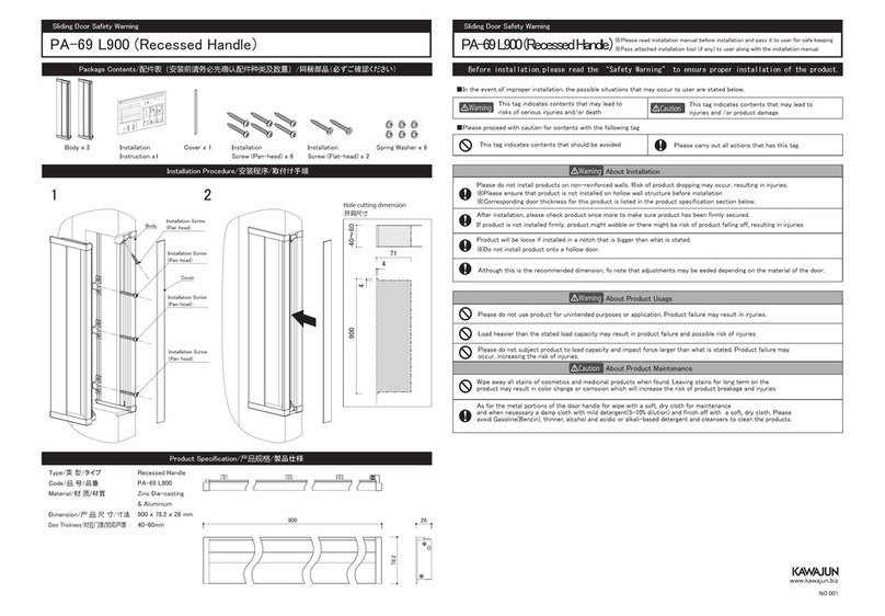 KAWAJUN PA-69 L900 INSTALLATION MANUALS AND SAFETY INFORMATION