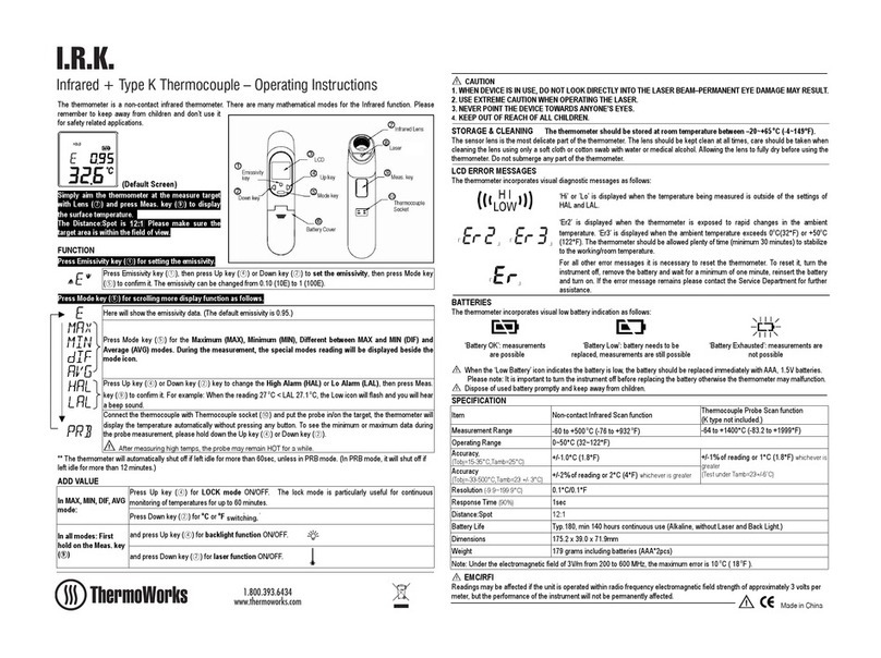 ThermoWorks I.R.K. User manual