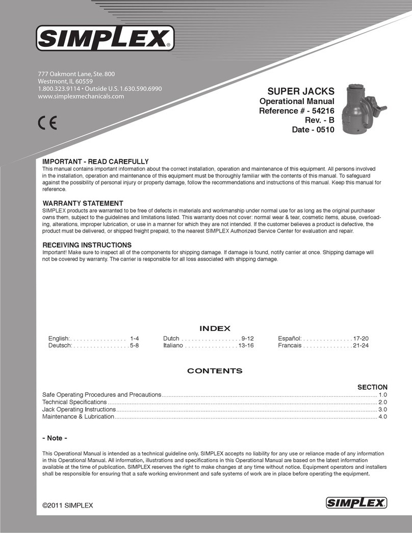 Simplex 54216 Quick start guide