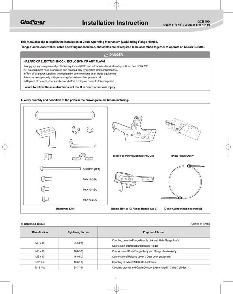 Gladiator GCB100 Installation instruction